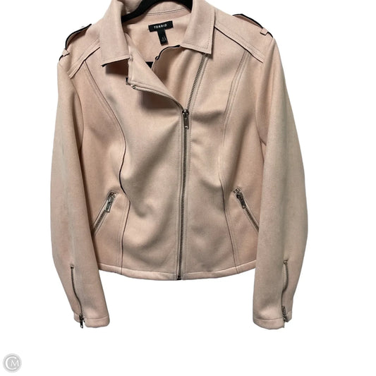 Jacket Moto By Torrid In Pink, Size: 2x