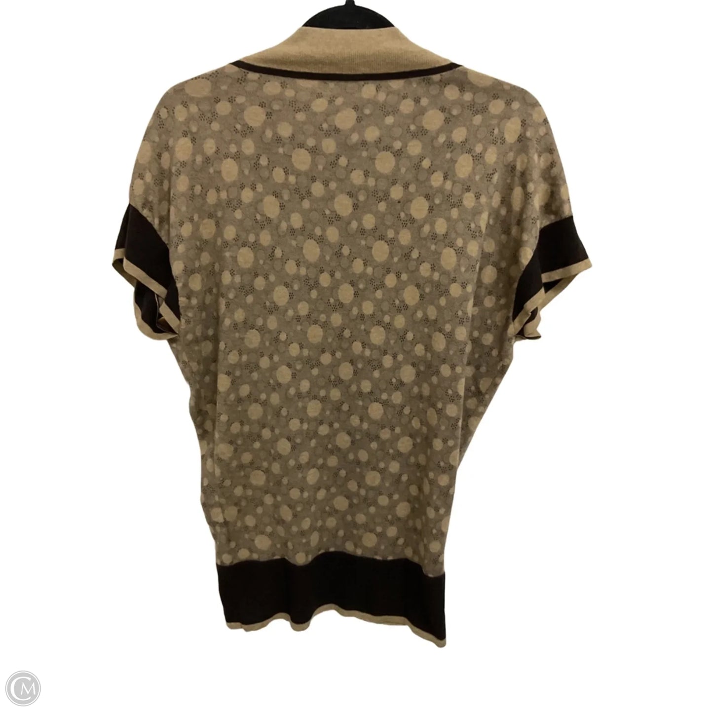 Top Short Sleeve By Cmb In Black & Gold, Size: S