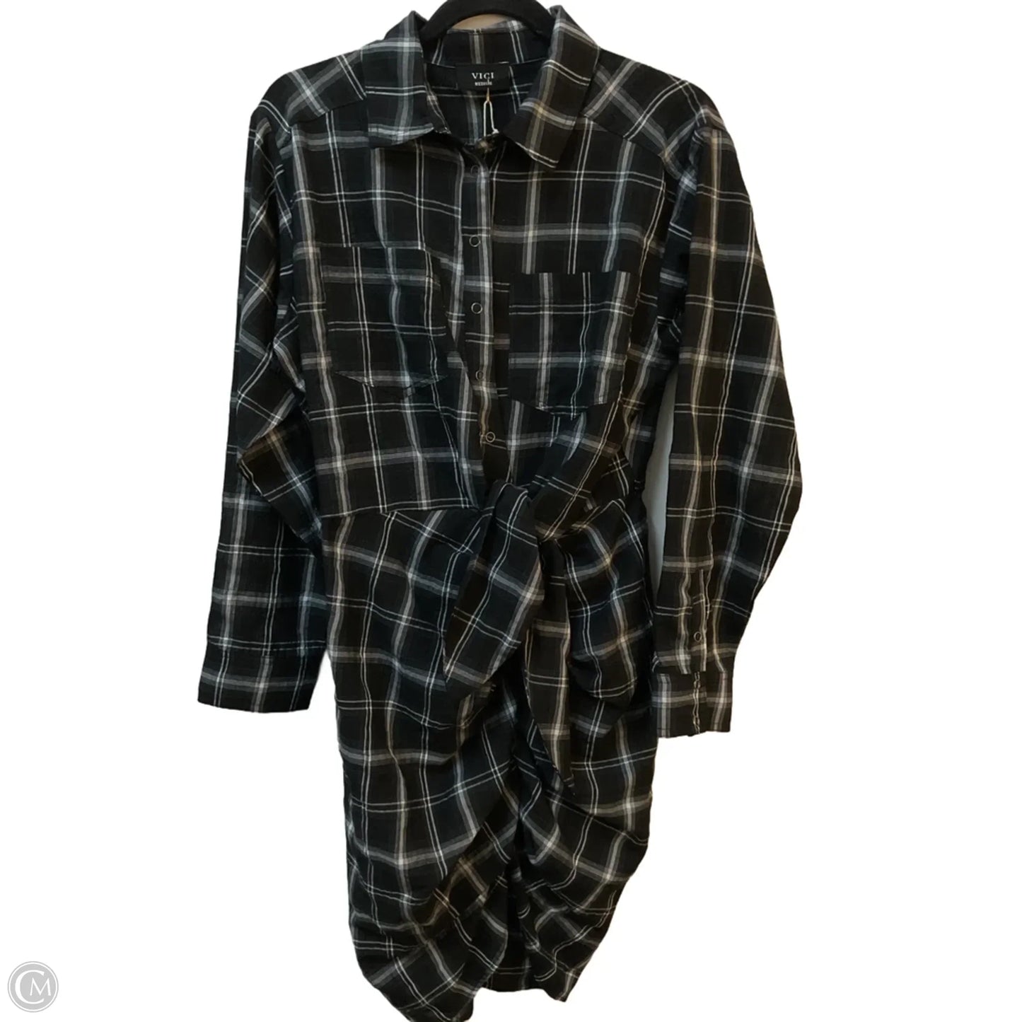 Dress Casual Midi By Vici In Black & Grey, Size: M