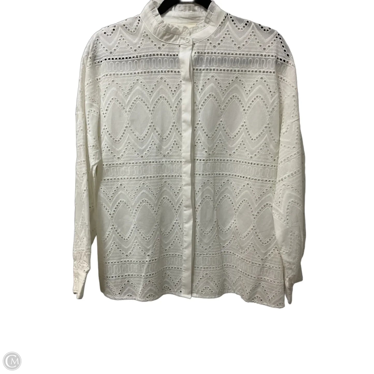 Top Long Sleeve By Adiva In White, Size: M
