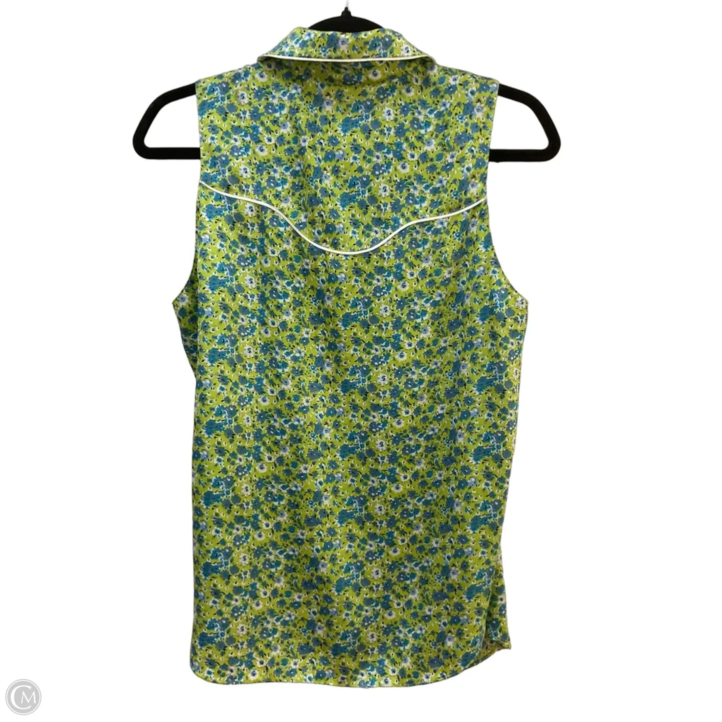 Blouse Sleeveless By Cmb In Blue & Green, Size: S