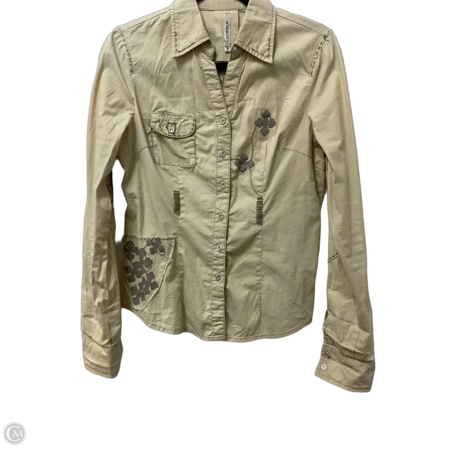 Top Long Sleeve By Clothes Mentor In Beige, Size: M