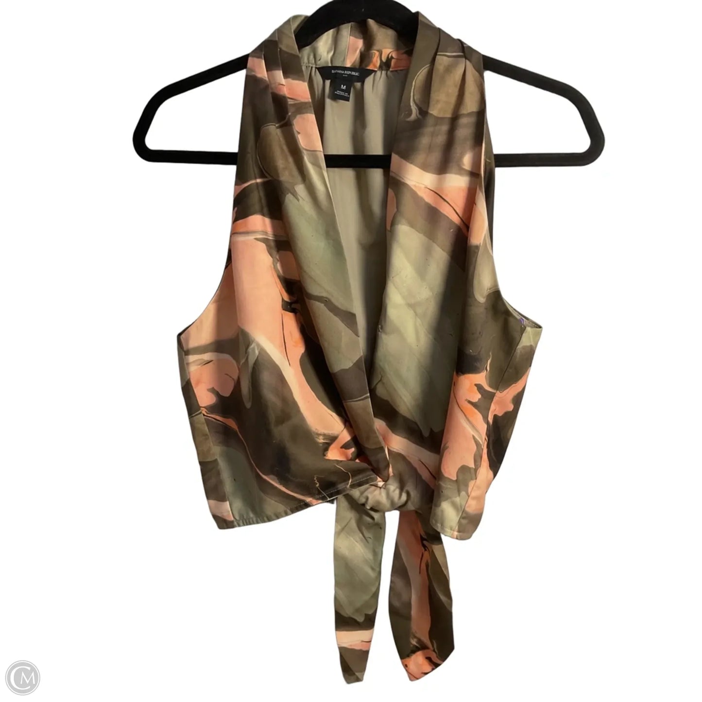 Top Sleeveless By Banana Republic In Orange & Tan, Size: M