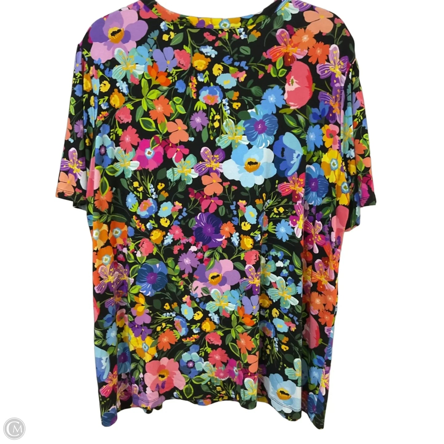 Top Short Sleeve By Johnny Was In Floral Print, Size: Xl