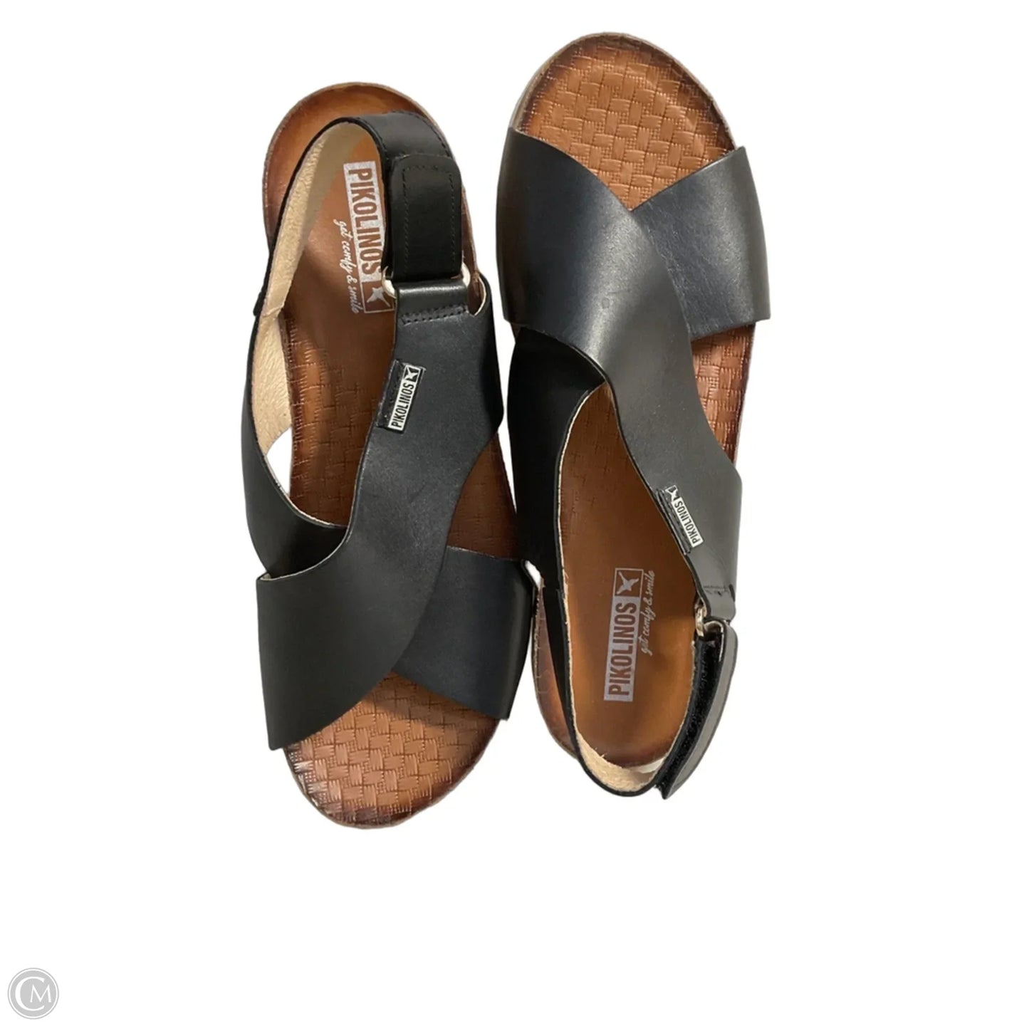 Sandals Heels Wedge By Pikolinos In Black, Size: 8