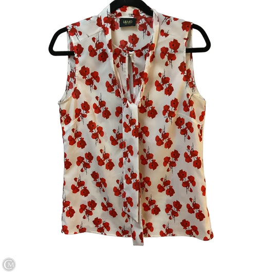 Blouse Sleeveless By Cmb In Red & White, Size: S