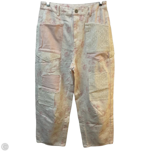 Jeans Wide Leg By Peach Love Cream California In Pink & White, Size: S