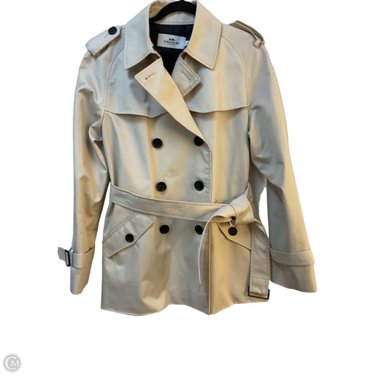 Coat Designer By Coach In Beige, Size: L