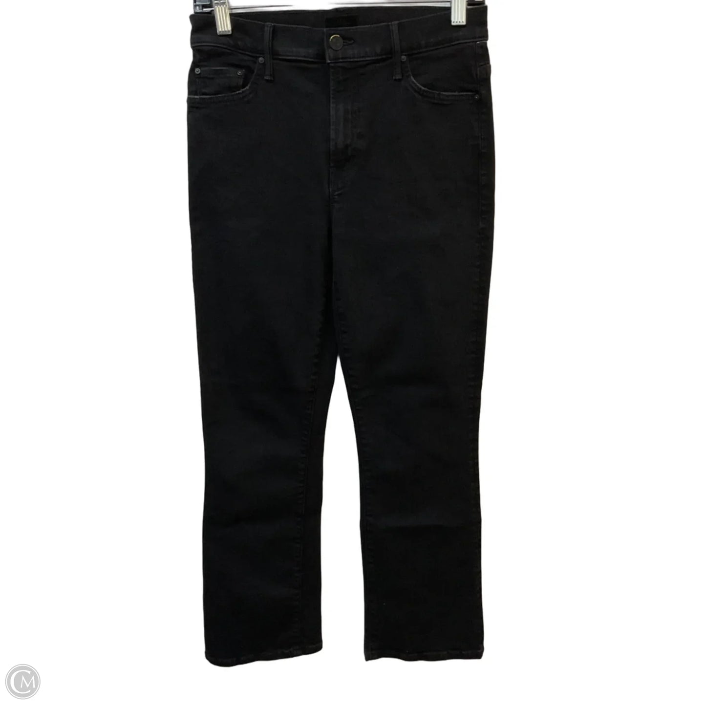 Jeans Straight By Mother In Black Denim, Size: 6