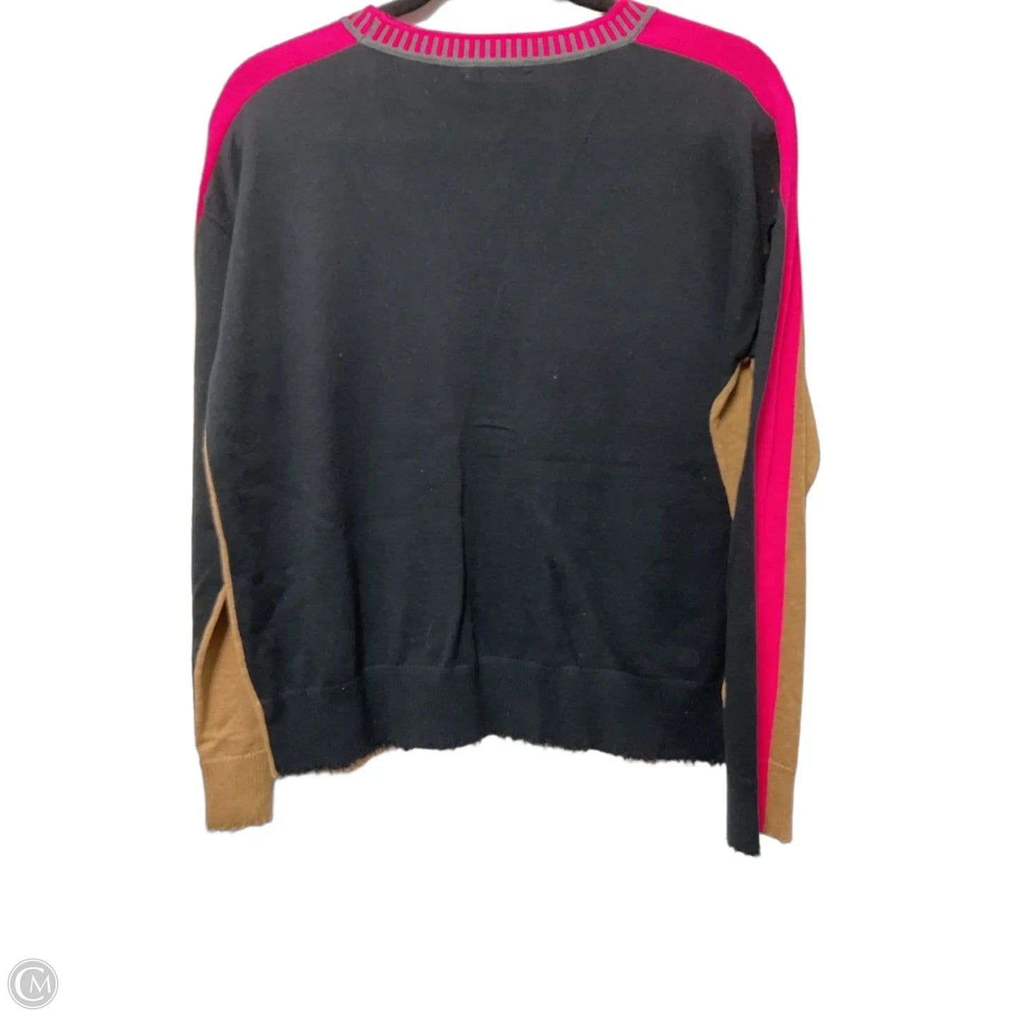 Sweater Cardigan By Cmc In Black & Tan, Size: M