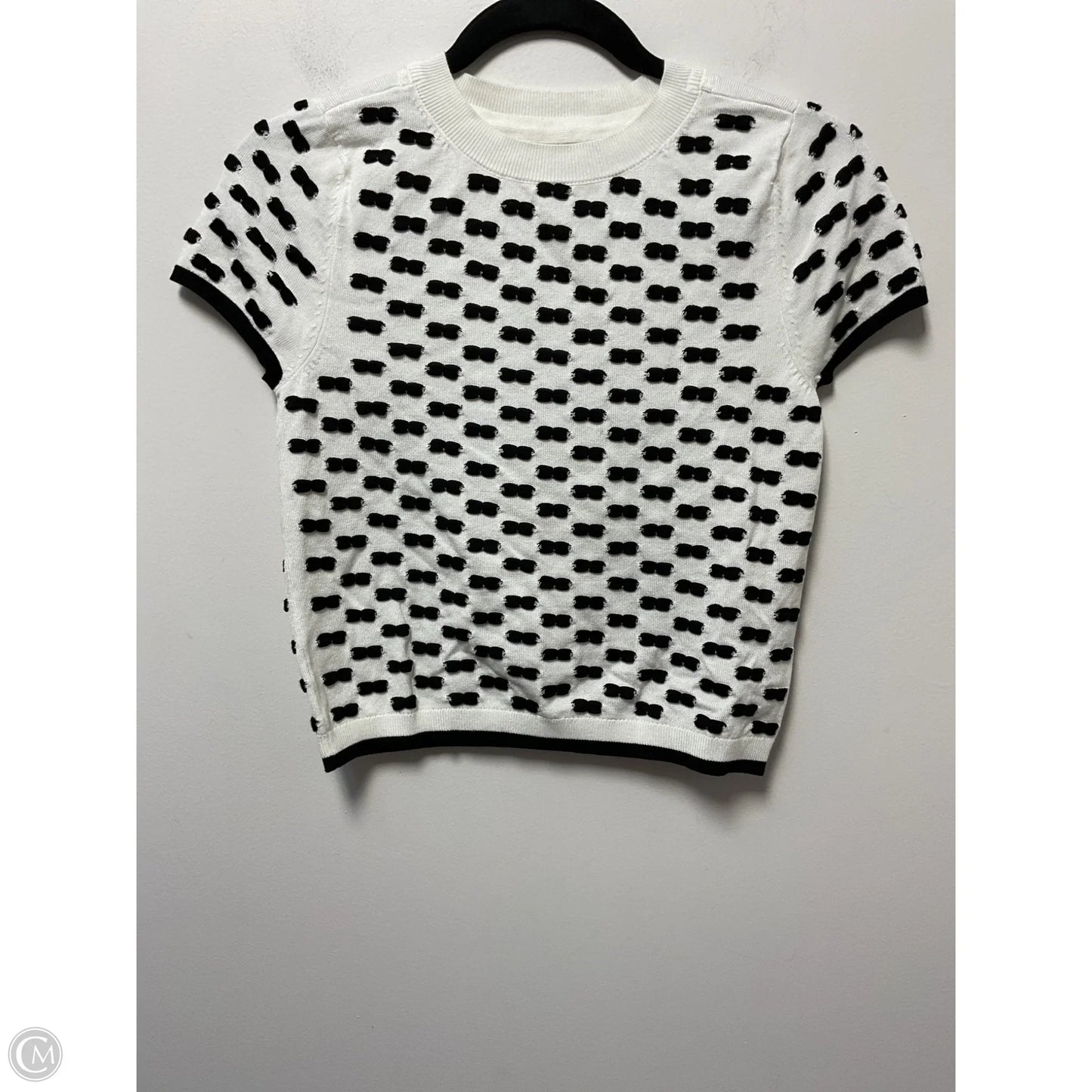 Sweater Short Sleeve By Maeve In Black & White, Size: Xs