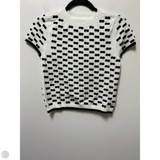 Sweater Short Sleeve By Maeve In Black & White, Size: Xs