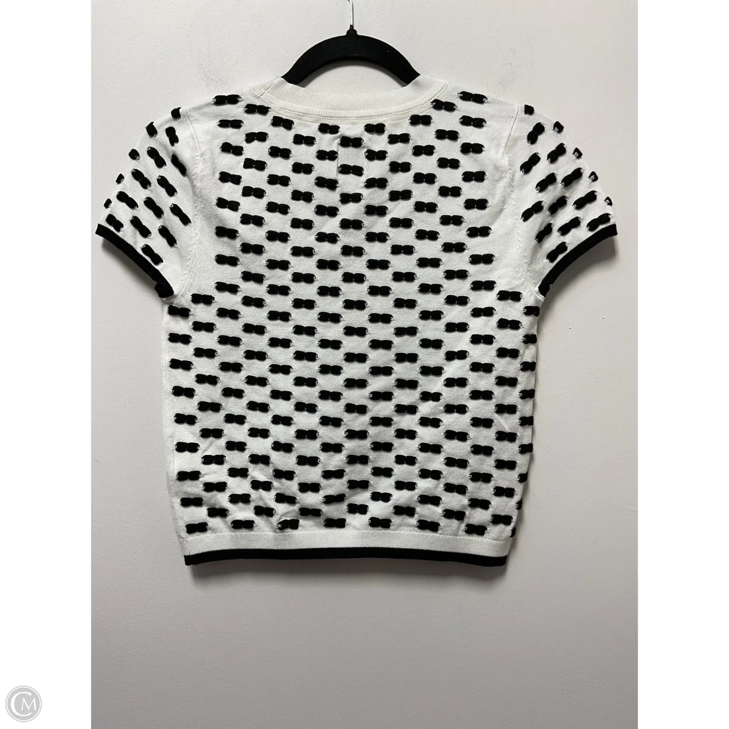 Sweater Short Sleeve By Maeve In Black & White, Size: Xs