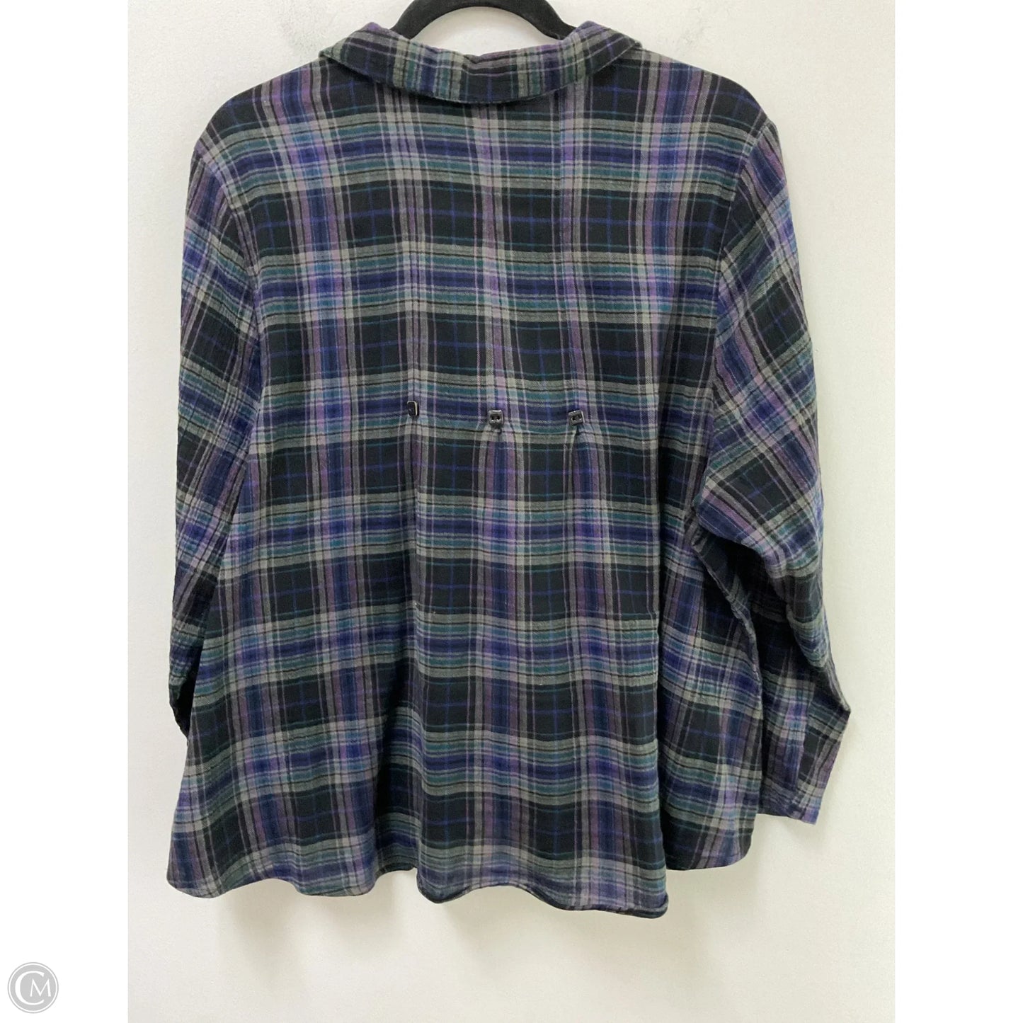 Top Long Sleeve By Habitat In Plaid Pattern, Size: M