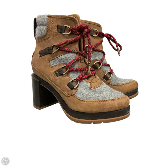Boots Ankle Heels By Sorel In Brown, Size: 6