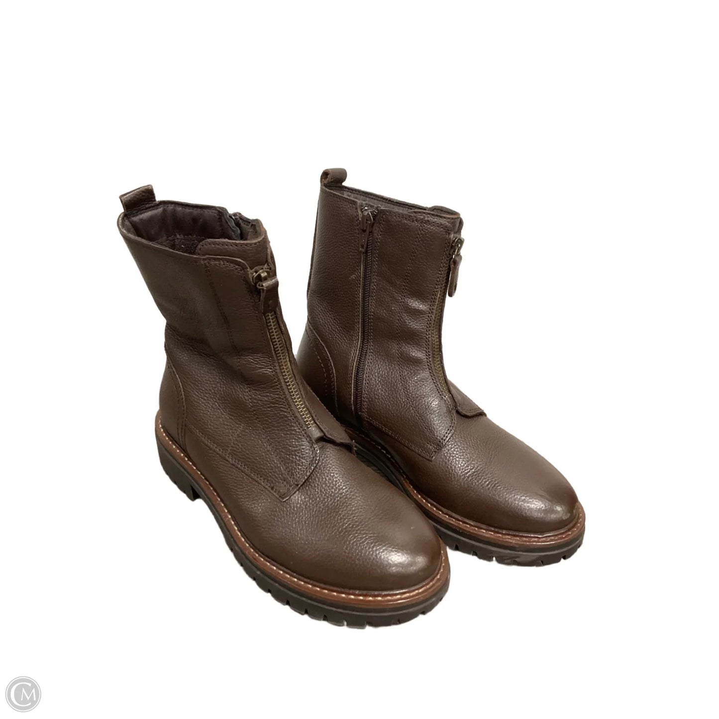 Boots Ankle Flats By Clothes Mentor In Brown, Size: 7.5