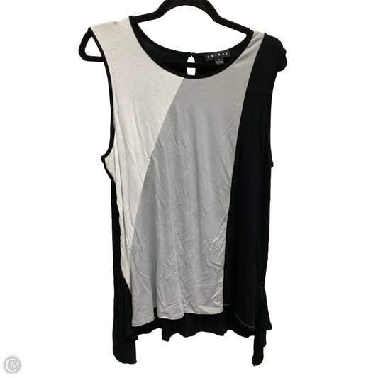 Tunic Sleeveless By Tribal In Black & Grey, Size: Xl