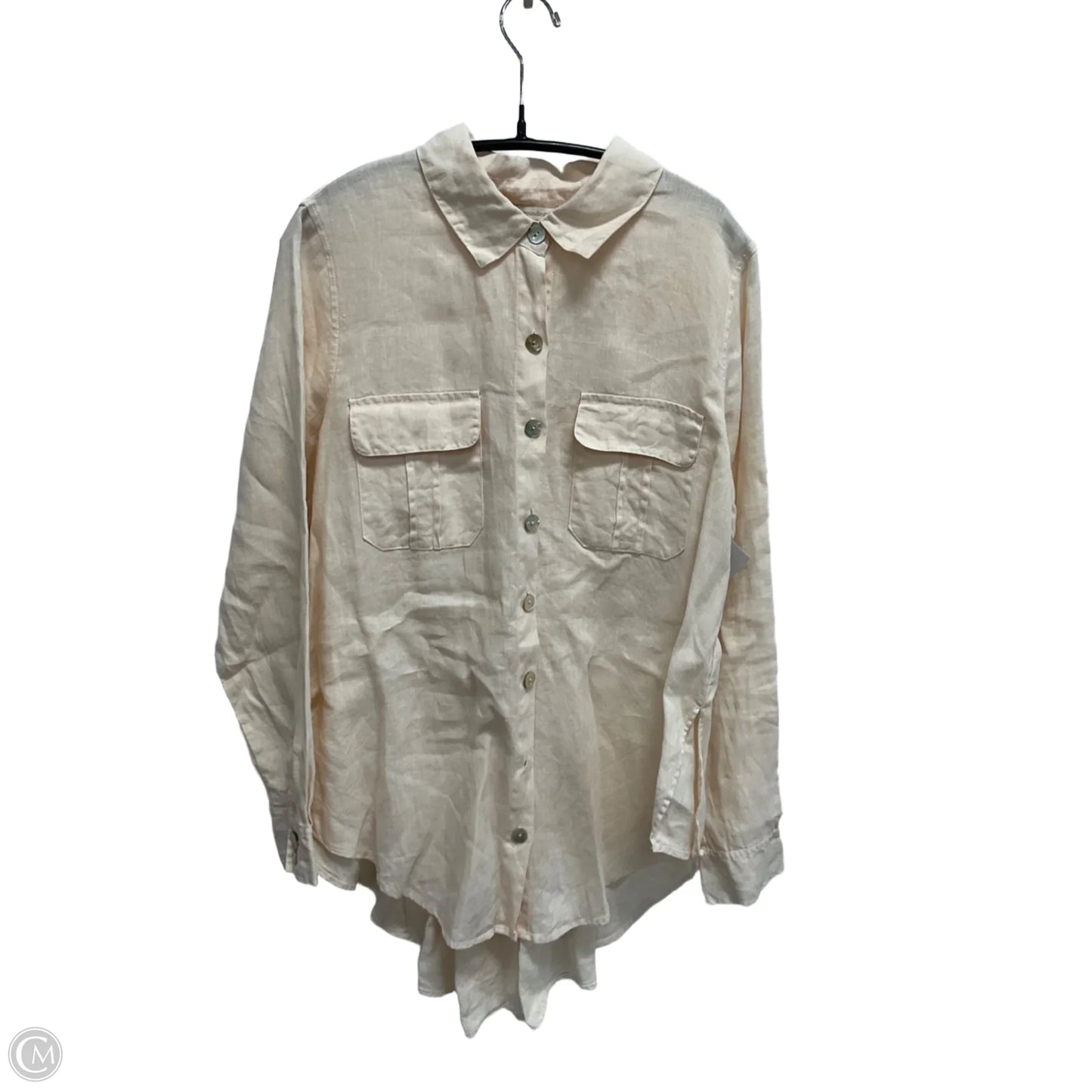 Blouse Long Sleeve By Soft Surroundings In Peach, Size: M