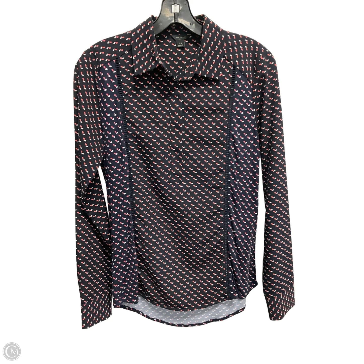 Blouse Long Sleeve By Ann Taylor In Blue, Size: Xs