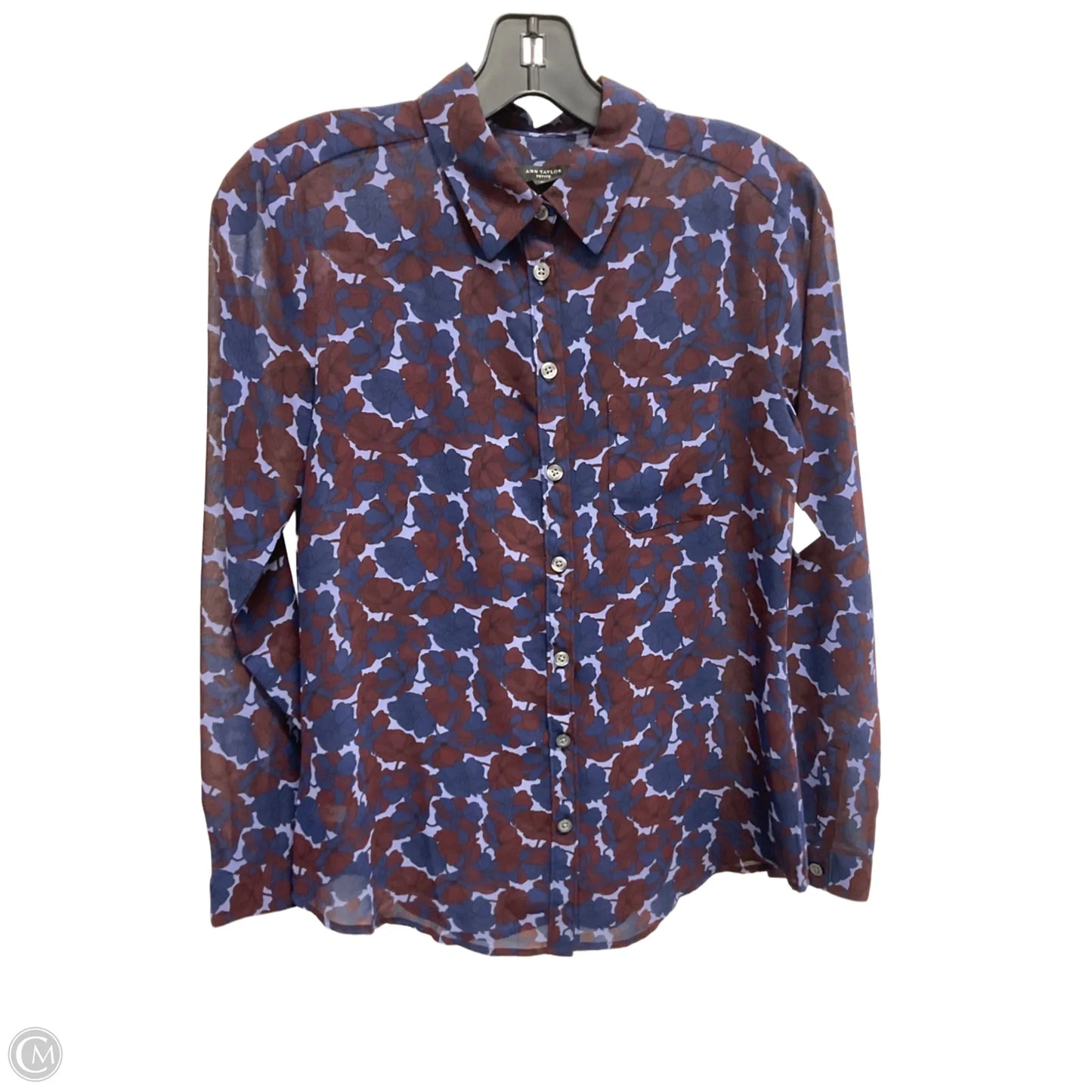 Blouse Long Sleeve By Ann Taylor In Multi-colored, Size: Xsp