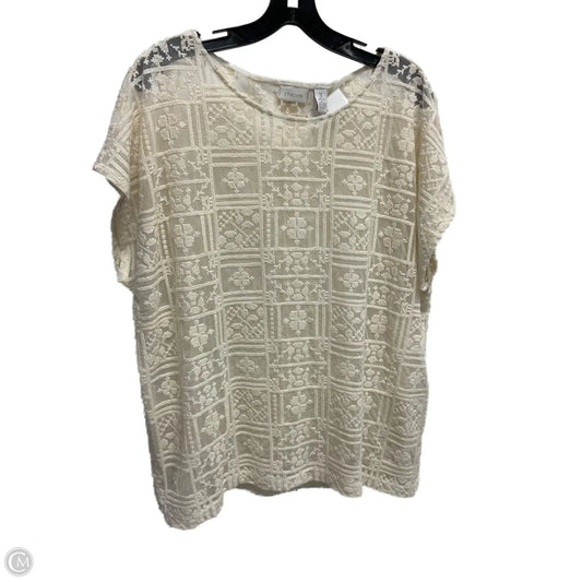 Top Short Sleeve By Chicos In Cream, Size: Xl