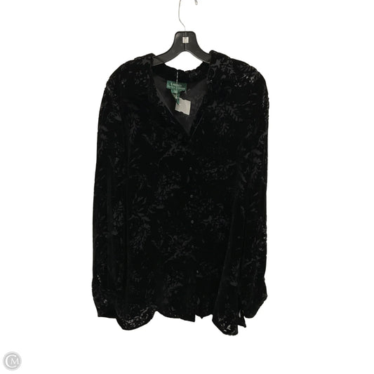 Blouse Long Sleeve By Lauren By Ralph Lauren In Black, Size: 2x