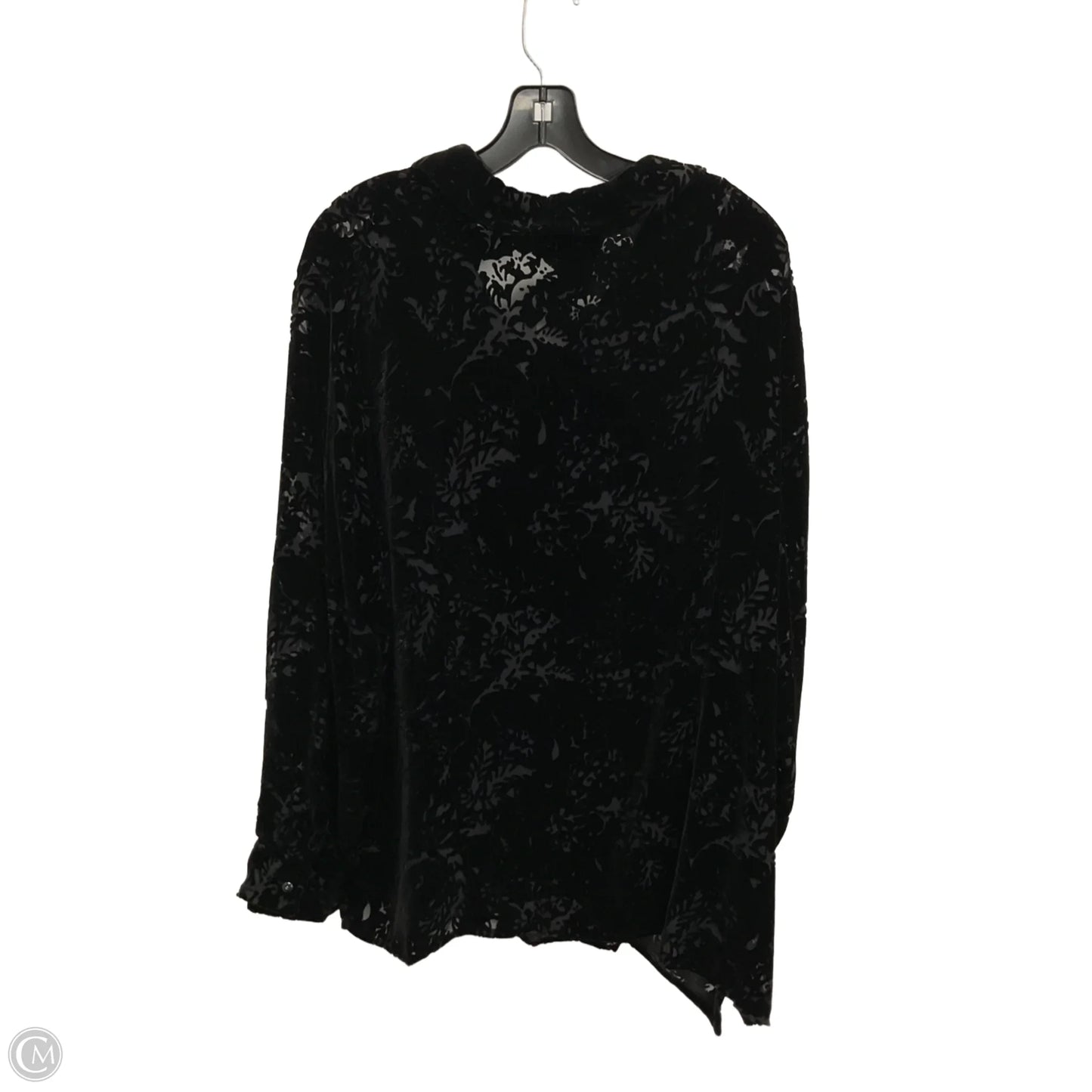 Blouse Long Sleeve By Lauren By Ralph Lauren In Black, Size: 2x