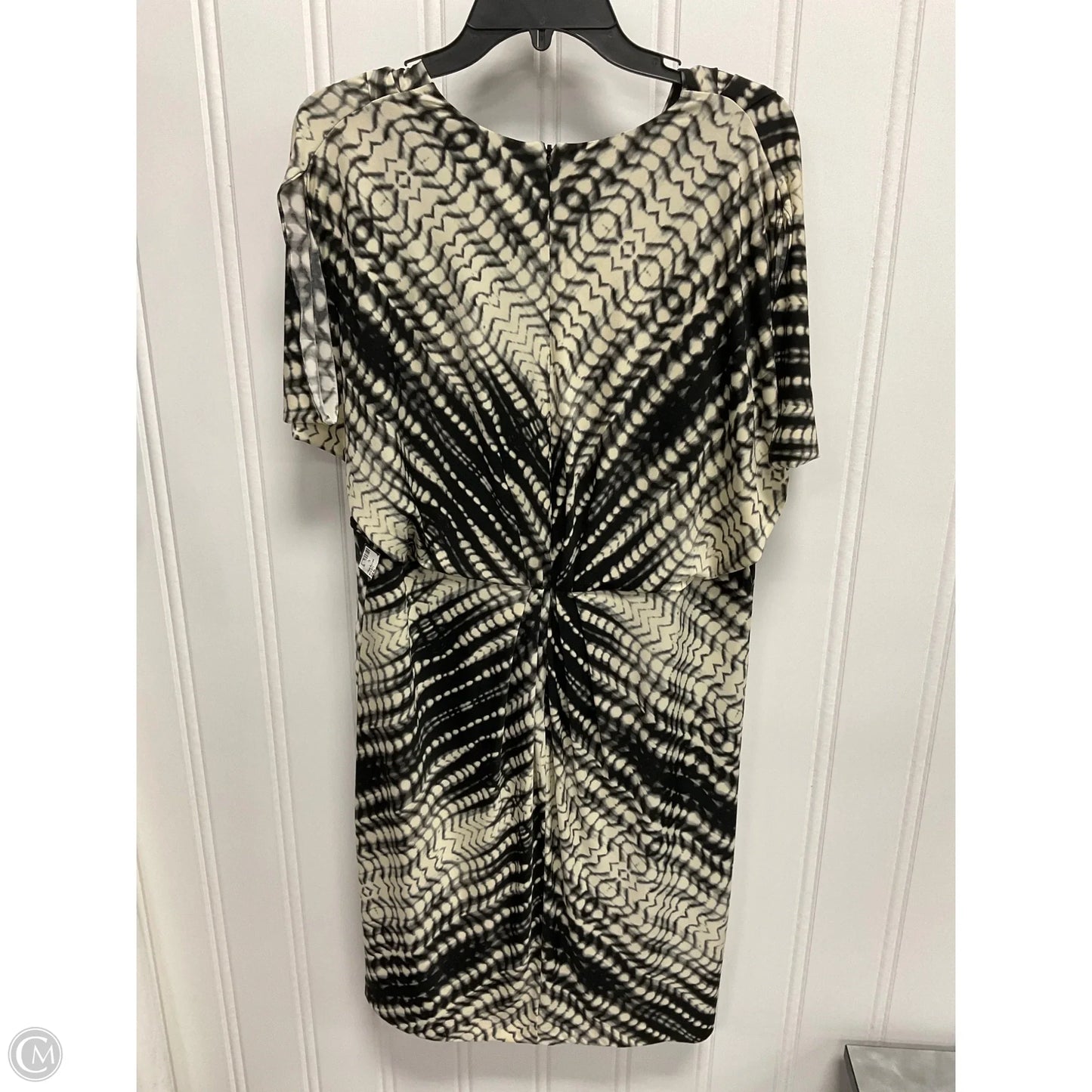 Dress Casual Midi By Chicos In Black & Cream, Size: L