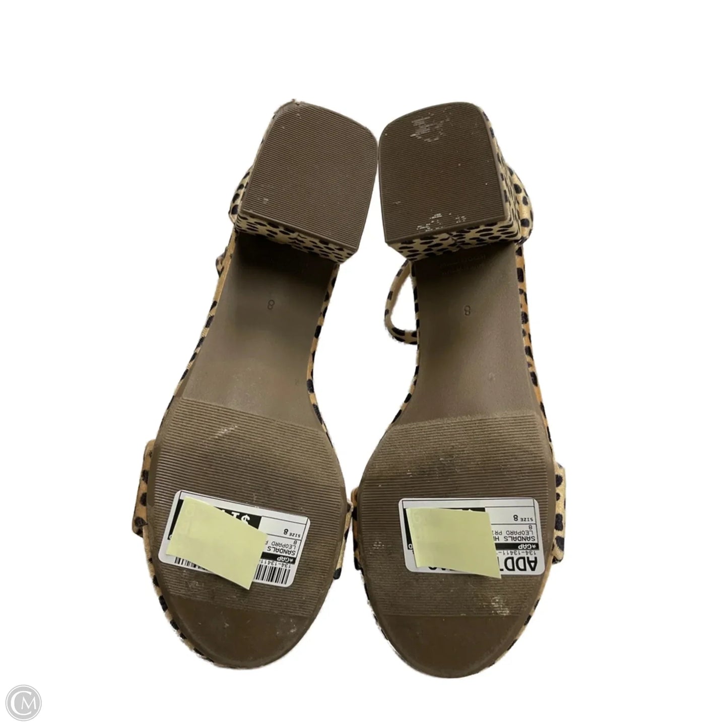 Sandals Heels Block By Gap In Leopard Print, Size: 8