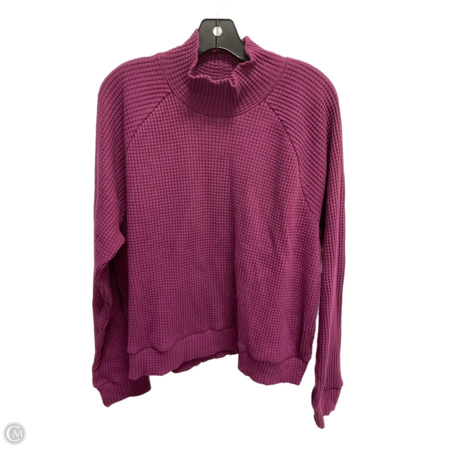 Athletic Top Long Sleeve Collar By The North Face In Purple, Size: L