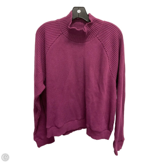 Athletic Top Long Sleeve Collar By The North Face In Purple, Size: L