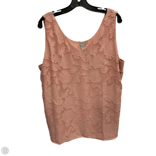 Top Sleeveless By Chicos In Peach, Size: Xl