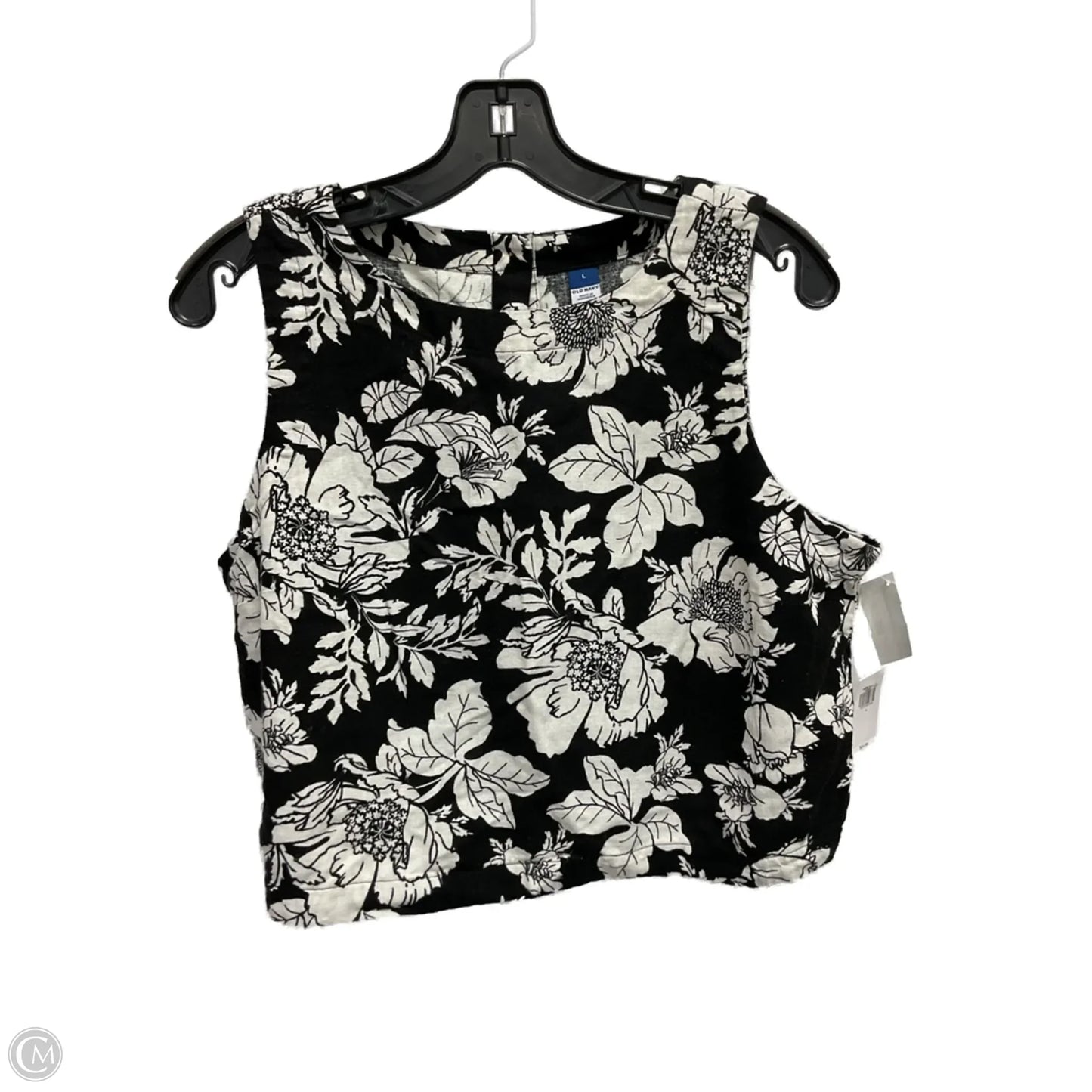 Top Sleeveless By Old Navy In Black & White, Size: L