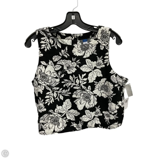 Top Sleeveless By Old Navy In Black & White, Size: L