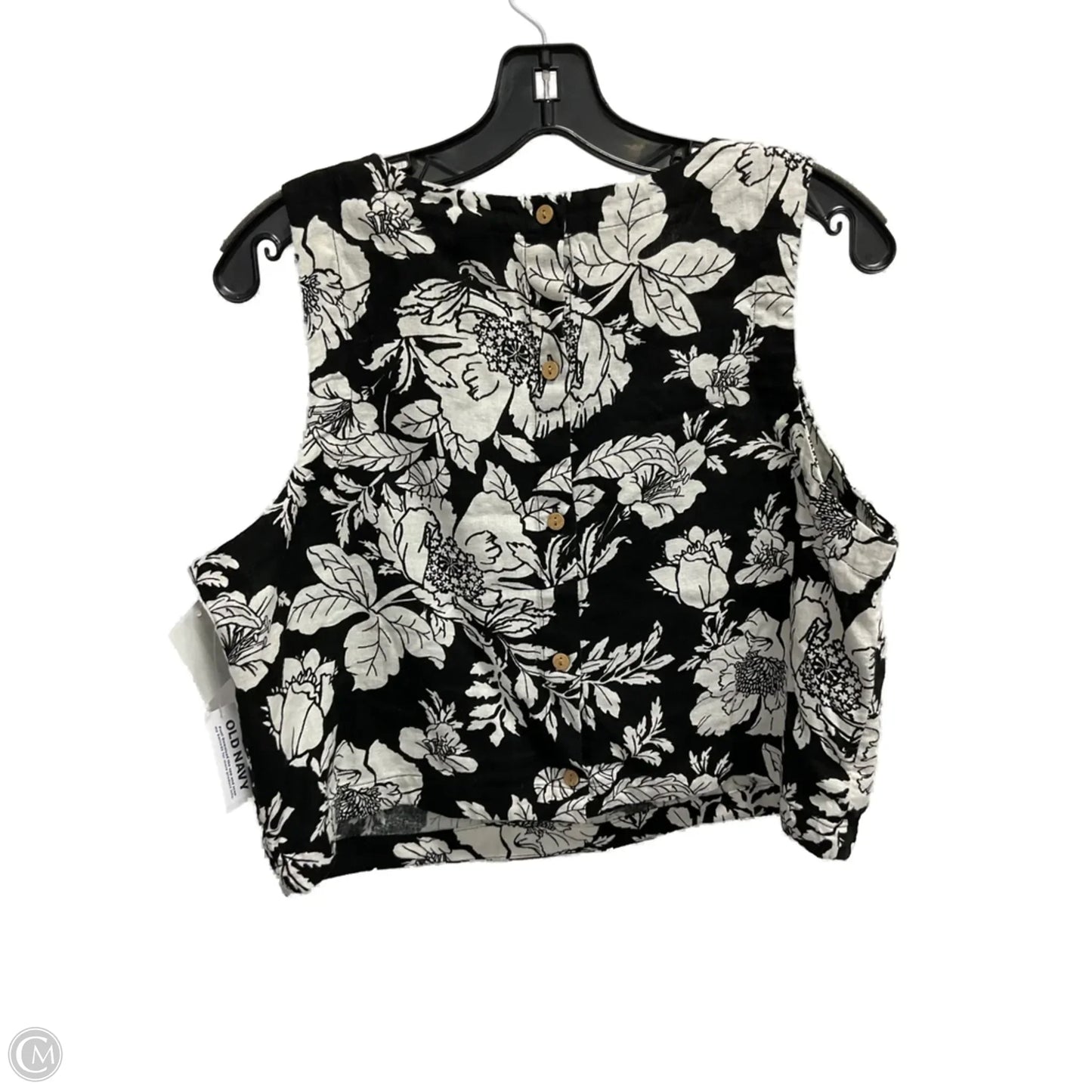 Top Sleeveless By Old Navy In Black & White, Size: L