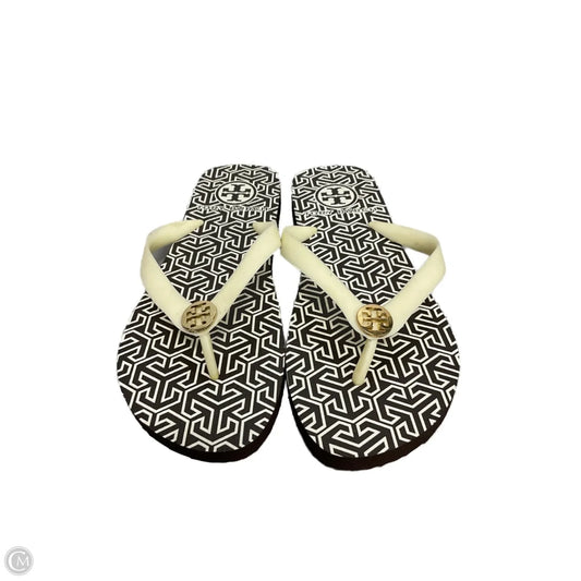 Sandals Designer By Tory Burch In Brown & White, Size: 8