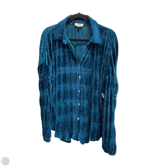 Blouse Long Sleeve By Umgee In Teal, Size: L