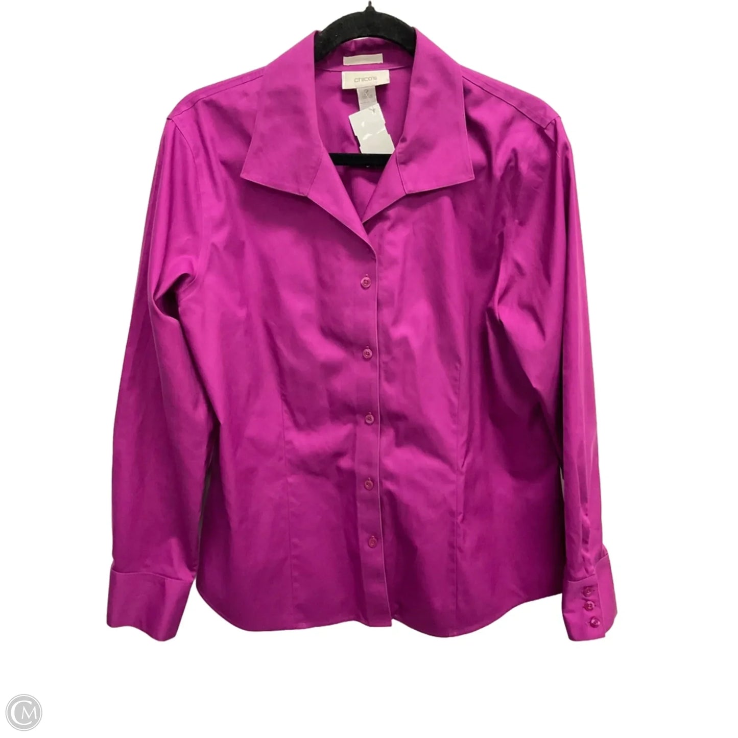 Blouse Long Sleeve By Chicos In Pink, Size: L