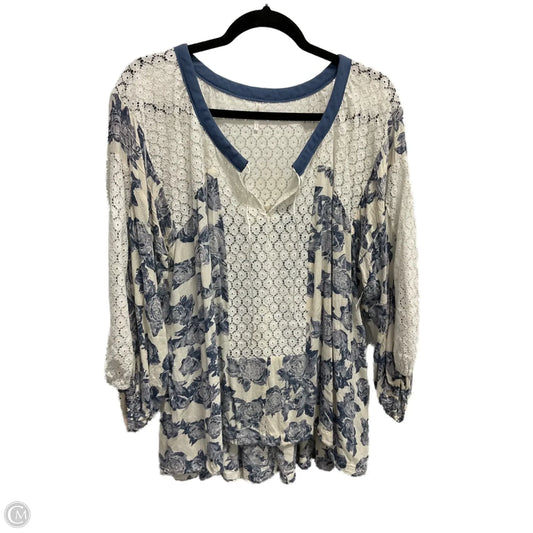 Top Short Sleeve By Free People In Blue, Size: L