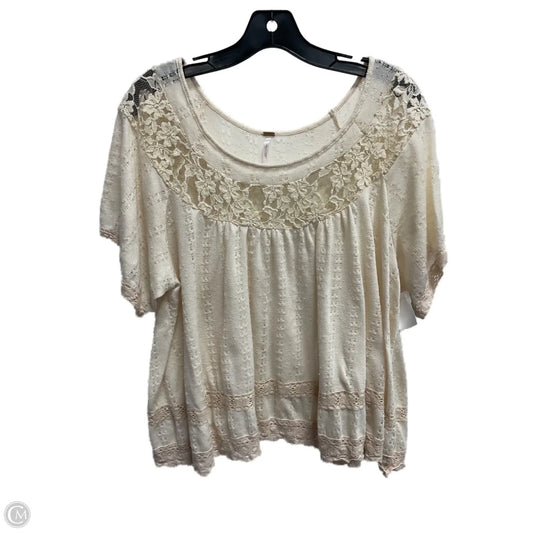 Top Short Sleeve By Free People In Cream, Size: L