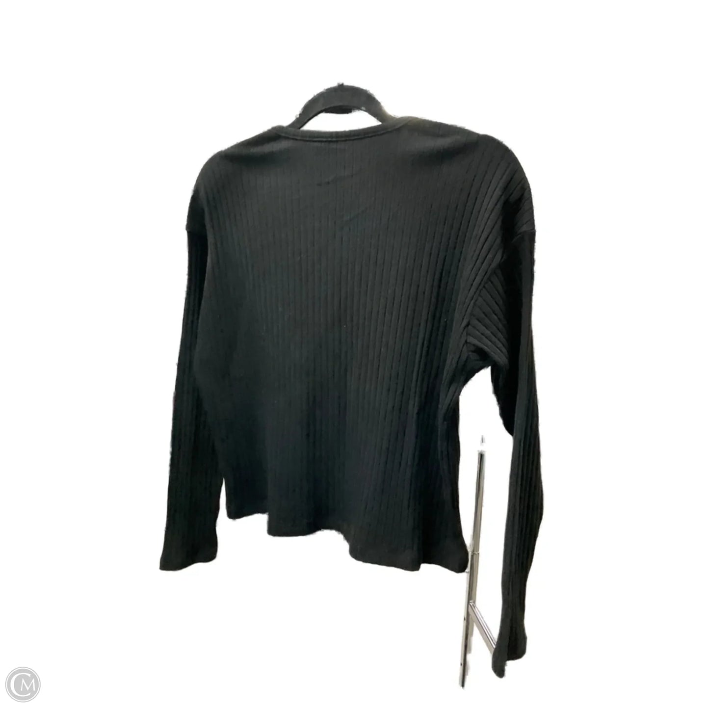 Top Long Sleeve Basic By Time And Tru In Black, Size: S