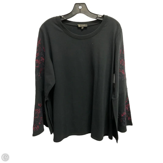 Top Long Sleeve By Dg2 In Black, Size: 1x