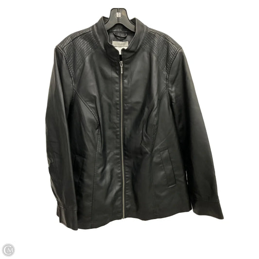 Jacket Moto By Cj Banks In Black, Size: 1x