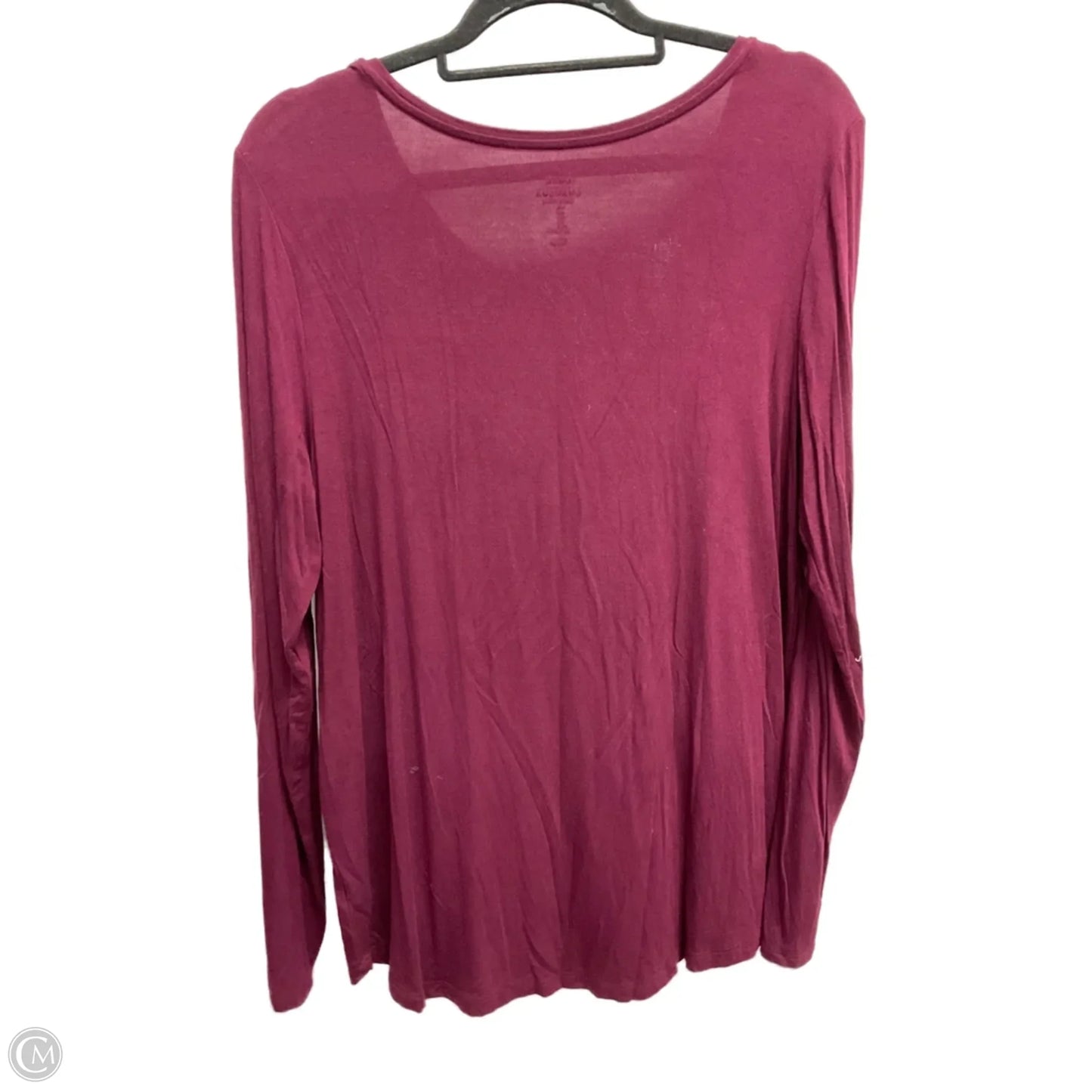 Top Long Sleeve Basic By Luxe In Maroon, Size: L