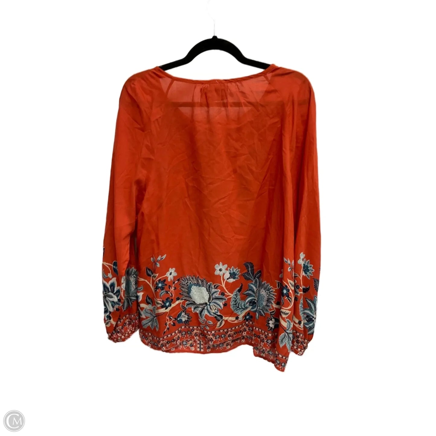 Top Long Sleeve By Chicos In Orange, Size: M