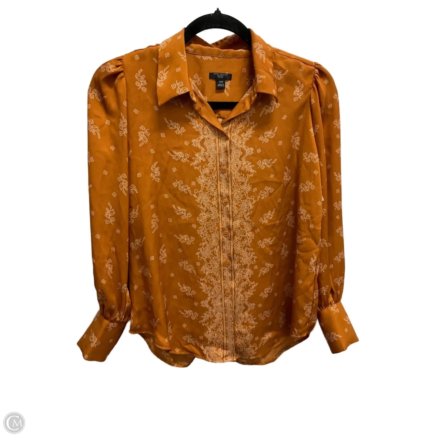 Blouse Long Sleeve By Ann Taylor In Orange, Size: Xxsp