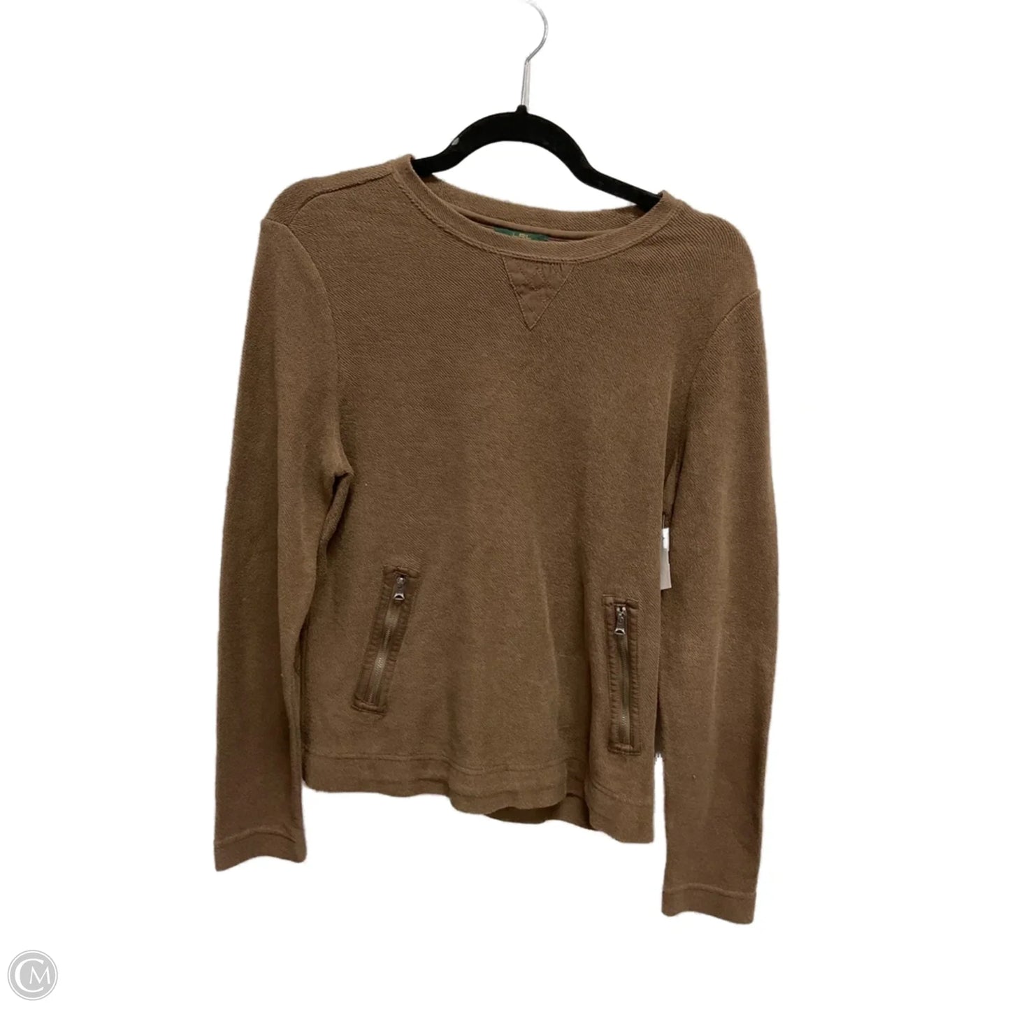 Top Long Sleeve By Lauren By Ralph Lauren In Brown, Size: Mp