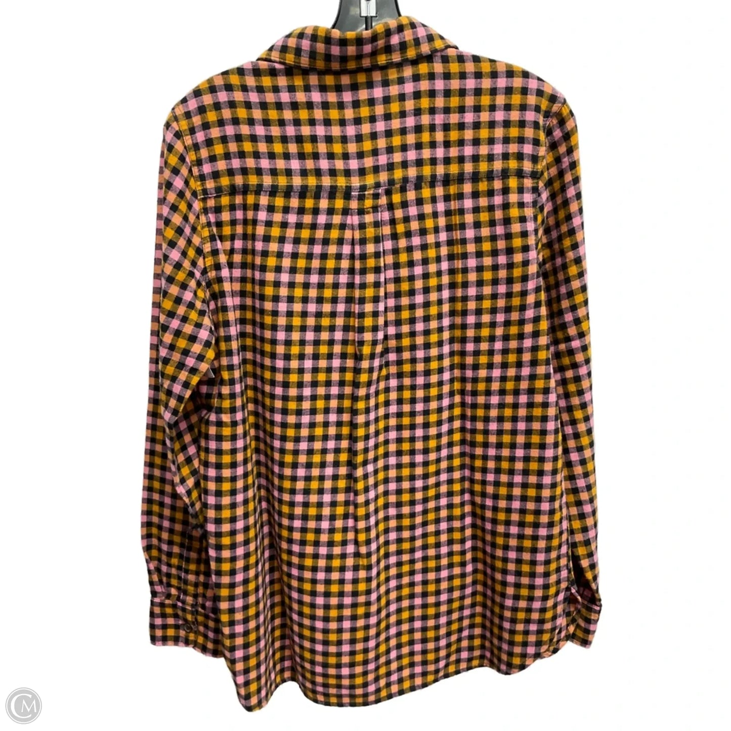 Top Long Sleeve By Old Navy In Checkered Pattern, Size: M