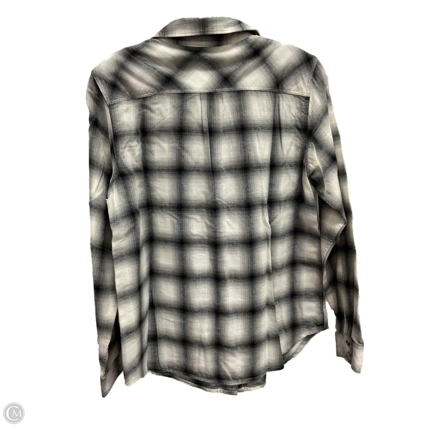 Top Long Sleeve By Eddie Bauer In Plaid Pattern, Size: M