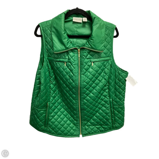Vest Puffer & Quilted By Chicos In Green, Size: Xl